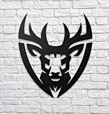 Balp Metal Lazer KesimKaptan Geyik Figürlü Dekoratif Duvar Süsü Tablo 35x40 cm