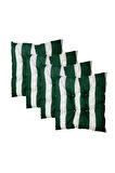 Dekoratif Pofidik Puf Sandalye Minderi Kare 35x35x7 Cm-yeşil Beyaz(4 Adet)