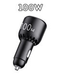 100W 3 Port Type-C + USB-A Araç Çakmaklık PD QC Hızlı Şarj Cihazı iPhone Samsung Xiaomi Uyumlu