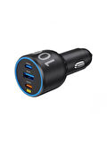 100W 3 Port Type-C + USB-A Araç Çakmaklık PD QC Hızlı Şarj Cihazı iPhone Samsung Xiaomi Uyumlu