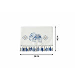 Mavi Fil Nakışlı El Yüz Havlusu 50x90 (100% Pamuk)