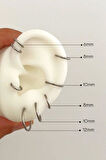 316 L Çelik Düz Çelik Halka Piercing 1 mm Kalınlık Tragus Helix Kıkırdak Lob Forward Helix