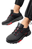 Erkek Su İtici Soğuk Geçirmez Günlük Trekking Outdoor Ayakkabı SİYAH - KIRMIZI