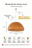 Bohem Bambu Boja Pendant Sarkıt Avize Lamba 35 Cm - Iskandinav, Modern, Bohem, Rattan Aydınlatma
