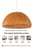 Bohem Bambu Boja Pendant Sarkıt Avize Lamba 35 Cm - Iskandinav, Modern, Bohem, Rattan Aydınlatma