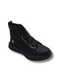 Tarzbu Bantlı Rahat Taban Siyah Yüksek Tabanlı Bağcıksız Erkek Bot Tarz0142