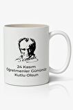 24 Kasım Öğretmenler Günü Tasarımlı Kupa Bardak Baskılı Kahve Kupa Bardak Model 10