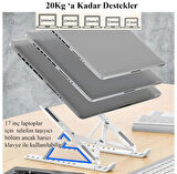 Laptop Standı Katlanabilir Beyaz Telefon Tutuculu Laptop Tutucu Notebook Standı Bilgisayar Standı ab
