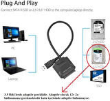 4356 Usb 3.0 To 2.5 3.5 İnç Sata Ssd Hdd Hard Disk çevirici Dönüştürücü Adaptör Kablosu