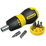 Stanley ST066358 Topaç Tornavida Seti, 6 Parça Cırcırlı, PH1 PH2 PZ1 PZ2 4.5mmdüz 6mmdüz