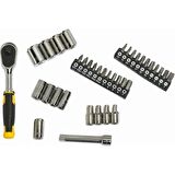Stanley STMT82672-0 1/4 Kompakt Lokma Takımı ve Bits Uç Seti 37'li