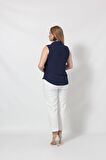 3253 Kolsuz Bağlamalı Gömlek Lacivert