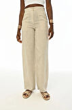 KADIN RAHAT KALIP BOL PAÇA NATUR RENK PANTOLON