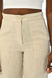 KADIN RAHAT KALIP BOL PAÇA NATUR RENK PANTOLON
