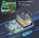 QASUL G5 500 Klasik Oyun Çok Oyunculu Joystick 3.0 inç Ekran Gamepad 1020 MAH Şarj Edilebilir Pil Hediye