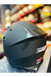 FAZER SİYAH VİZÖR SOLİD MATT BLACK FULL FACE GÜNEŞ VİZÖRLÜ MOTOSİKLET KASKI