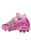 Çoraplı Bilekli Boğazlı Krampon Futbol Ayakkabısı PEMBE