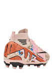 Çoraplı Bilekli Boğazlı Krampon Futbol Ayakkabısı PUDRA - TURUNCU