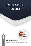 Calmera Home Tek Kişilik %100 Pamuk Penye Lastikli Çarşaf - 100 x 200 cm Lacivert