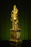 Özel Tasarım Çinli Filozof Konfüçyüs Confucius Gold Altın Bronz Heykel Biblo
