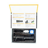 20W Ultra Güçlü 20000 Lümen Zoomlu Metal El Feneri Dijital Şarj Göstergeli 10000mAh Bataryalı