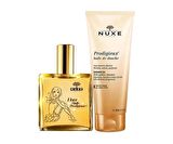 Nuxe Huile Prodigieuse Çok Amaçlı Kuru Yağ 100 Ml + Huile De Douche Duş Yağı 200 Ml