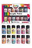 Funny Kids Akrilik Boya 20ml 12li Set Pamuk 240 G Daire Tuval 3 Boya Set