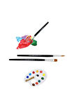 Funny Kids Akrilik Boya 20ml 12li Set Pamuk 240 G Daire Tuval 3 Boya Set