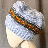 Uretti - Saime 7243 - El Yapımı Kadın Örgü Bere - Mavi