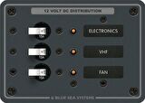 Blue Sea System Systems DC 3 pozisyonlu sigorta paneli. 12V DC. 95x133mm