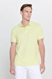 Slim Fit Dar Kesim Polo Yaka Baskılı Pamuklu Tişört