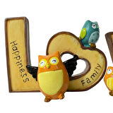 Uretti - Okay 5711 7970 Love Yazılı Baykuş Figürlü Biblo - 2’li Set