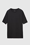 Ds Damat Oversize Antrasit Bisiklet Yaka %100 Pamuk T-Shirt 6HC14ORT02006