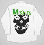 Misfits Müzik Grubu Baskılı Unisex Rock Metal Cepli Gömlek