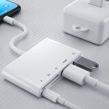 Coofbe İPhone İpad HDMI Görüntü Aktarım Kiti İphone Otg HDMI USB TF SD Okuyucu Av Adaptör İphone HUB