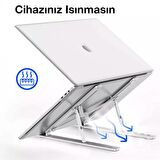 Coofbe Alüminyum 6 Farklı Yükseklik Ayarlı Taşınabilir Laptop Standı Tablet Notebook Standı Kaymaz Pad