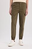 Regular Gabardin Jogger Pantolon Kargo Cepli Beli Paçası Lastikli