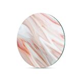 Decovetro Cam Kesme Tahtası Yuvarlak Kırmızı Mermer Desenli 30x30 Cm