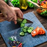 Decovetro Cam Kesme Tahtası Kare Sebze Desenli