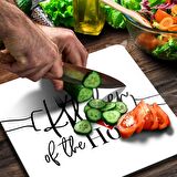 Decovetro Cam Kesme Tahtası Kare Kitchen Love Desenli 30x30 Cm