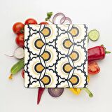 Decovetro Cam Kesme Tahtası Kare Dekoratif Çiçek Desenli 30x30 Cm