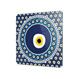 Decovetro Cam Kesme Tahtası Kare Nazar Boncuğu Desenli 30x30 Cm