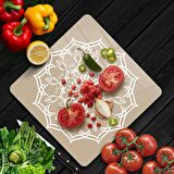 Decovetro Cam Kesme Tahtası Kare Mandala Desenli 1312 30x30 Cm
