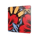 Decovetro Cam Kesme Tahtası Kare Dekoratif Çiçek Desenli 30x30 Cm