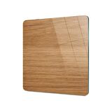 Decovetro Cam Kesme Tahtası Kare Ahşap Meşe Desenli 30x30 Cm