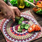 Decovetro Cam Kesme Tahtası Kare Mandala Desenli 1313 30x30 Cm