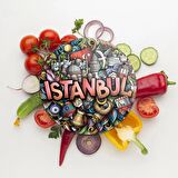 Decovetro Cam Kesme Tahtası Yuvarlak İstanbul Yazılı 30x30 Cm