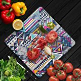 Decovetro Cam Kesme Tahtası Kare Karışık Üçgen Desenli 30x30 Cm