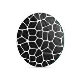 Decovetro Cam Kesme Tahtası Yuvarlak Siyah Geometrik Desenli 30x30 Cm