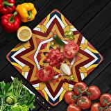 Decovetro Cam Kesme Tahtası Kare DV277 Mandala Desenli 30x30 Cm